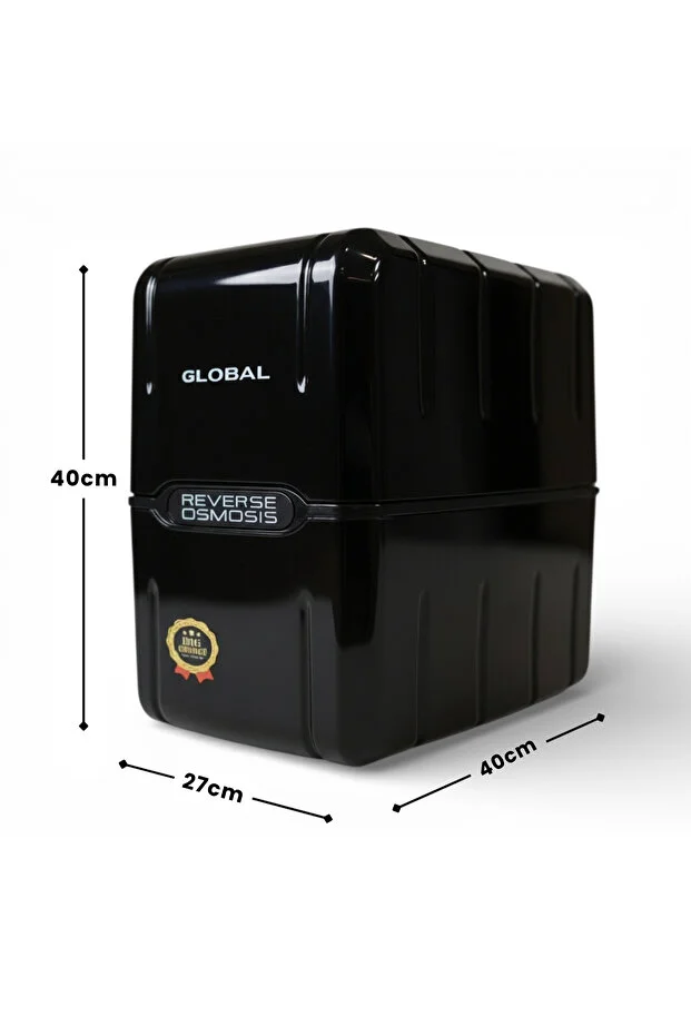 Su Arıtma Cihazı Kapalı Kasa | RO Ters Ozmos Sistem | Dahili 8L Tank | Siyah